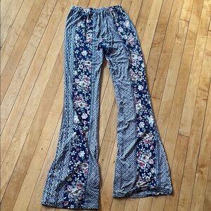 Floral Patterned Wide-Leg Pants